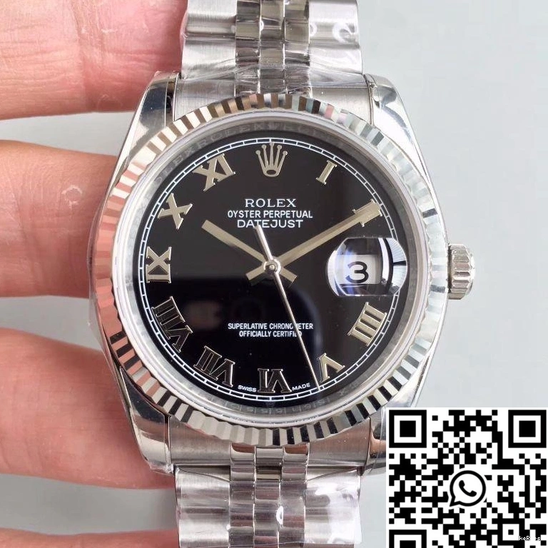 116334 Black 41MM Factory Datejust Rolex Dial EW 0817